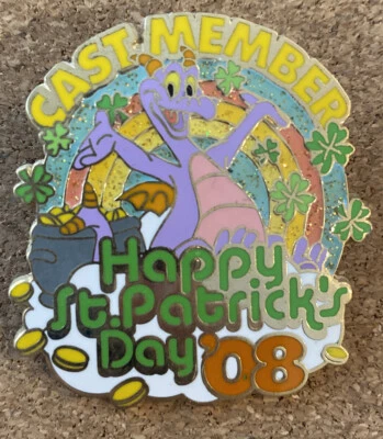 Disney Cast Member Exclusive Pin Happy St. Patrick's Day 2008 Figment LE 1000 - Image 1 of 2