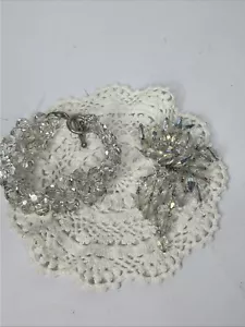 Vintage Aurora Borealis Triple Strand Toggle Bracelet &brooch Set - Picture 1 of 11