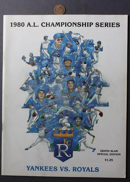 1980 ALCS Kansas City Royals Vs. New York Yankees program George Brett Reggie--- - Image 1 of 1