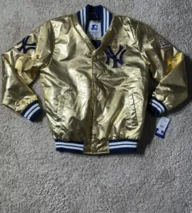 Chaqueta de satén New York Yankees Starter dorada mediana nueva con etiquetas - Imagen 1 de 7