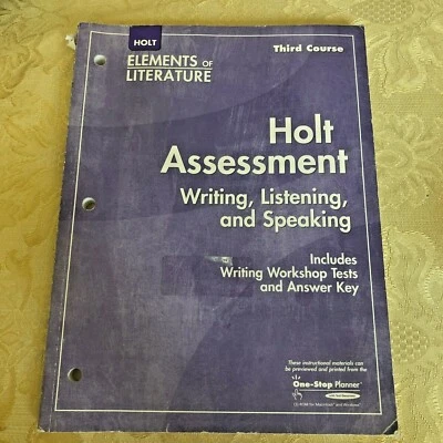Holt Assessment Writing, Listening and Speaking 3rd Course, includes Test & Key - Image 1 of 4
