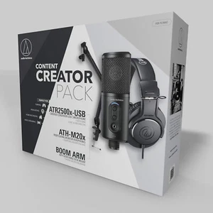 Audio Technica Creator Pack With AT2500x-USB, Desk Stand, ATH-M20x & Boom Arm - Picture 1 of 9