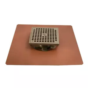 Copper Recessed Adjustable Tile Deck Drain (No Grate) - Picture 1 of 7