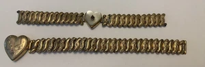 2 Vtg Co-Star Gold Filled Heart Design Stretch Bracelets For Parts/Repair - Bild 1 von 17