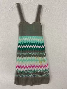 Missoni Womens Dress 40 XS Green Sun Dress Boho Crochet Chevron - Picture 1 of 11