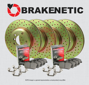 [F&R] SPORT DRILLED Brake Rotors + POSI QUIET Ceramic Pads [w/BREMBO] BSK81071