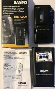 Sanyo TRC-575M Talk-Book MicroCassette Recorder Dictation Italian Portuguese +2 - Picture 1 of 1
