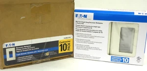 BOX OF 10 - Eaton 1-Gang Light Almond Polycarbonate Indoor Decorator Wall Plate - Picture 1 of 4