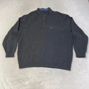 Pendleton Felpa Pullover Uomo Grigio Antracite 1/4 Zip Taglia XL 100% Cotone - Foto 1 di 8