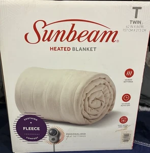 Sunbeam Heated Blanket Twin Size 62 X 84 Burgundy Color - Picture 1 of 8