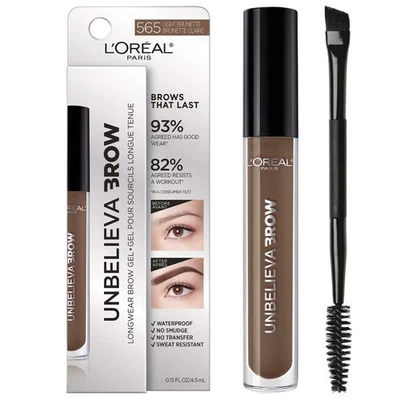 L'Oreal Paris Unbelieva-Brow Waterproof Brow Gel. Light Brunette [565]. 0.15 oz - Image 1 of 4