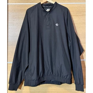 FootJoy Men's Sz Large Black Windbreaker 1/4 snap Pullover Rain Golf Performance - Picture 1 of 7