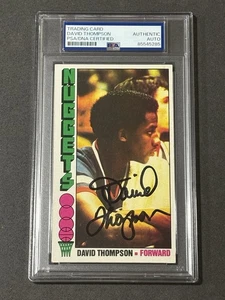DAVID THOMPSON 1976-77 TOPPS ROOKIE SIGNED AUTOGRAPHED CARD PSA/DNA CERTIFIED - Picture 1 of 2