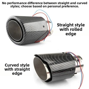 Stainless Steel Exhaust Tip with LED Light and Carbon Fiber Flame Tail Pipe - Picture 1 of 15