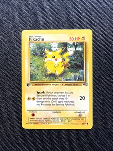 Pokemon Pikachu 1st Edition Jungle Non-Holo Card #60/64 HP - Picture 1 of 3