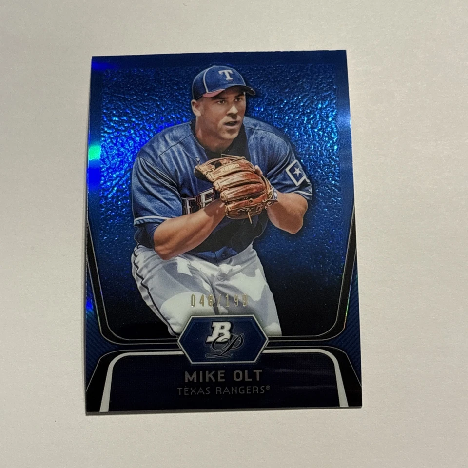 Mike Olt 2012 Bowman Platinum Prospects Chrome Blue Refractor /199 Rangers  - Image 1 of 2