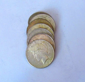 PEACE DOLLARS (7) 1925 P GOOD/FINE CONDITION #200156 - Picture 1 of 2