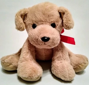 Animal Adventure Welpe Hund hellbraun klein Plüschtier Stofftier rote Schleife 9 Zoll 2014 gelbes Labor - Bild 1 von 4