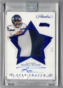 2019 Flawless Finishes RUSSELL WILSON Auto Autograph Player Used Patch /5 - Picture 1 of 2