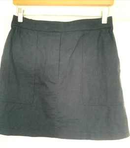 Theory minigonna donna sfoderata leggera misto lino blu navy tasche MED - Foto 1 di 15