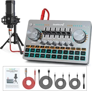 NEW SEALED ZealSound Podcast Equipment Bundle,Audio Interface-All in One-Podcast - Picture 1 of 6