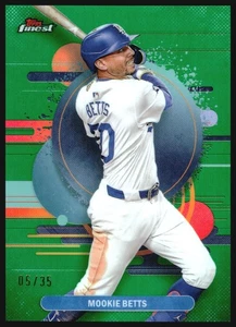 Topps Finest Mookie Betts 2025 verde refractor poco común/35 #178 - Imagen 1 de 2