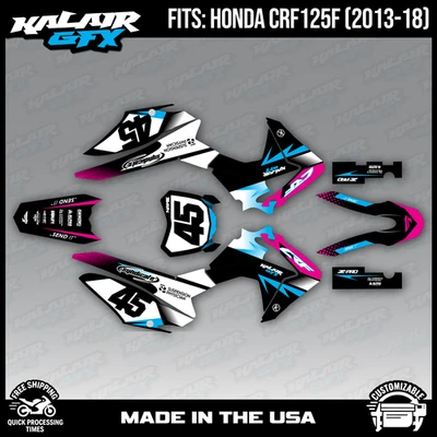 Kit de gráficos para Honda CRF125F (2013-2018) CRF 125F Division Series - Magenta Foto 1 de 4