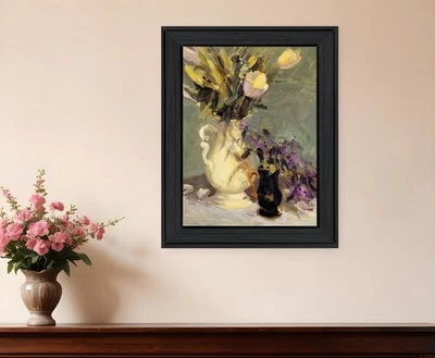 Tulips and Lavender Black Framed Print Wall Art - Изображение 1 из 4