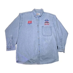 Chase Authentics Nascar Dale Jarrett #88 Blue Denim Button Up Small Shirt - Picture 1 of 7