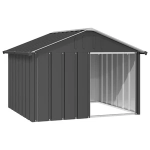 Dog House Outdoor Pet Kennel Puppy Shelter Kennel Galvanized Steel vidaXL - Picture 1 of 28