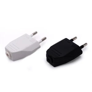 2 Pin EU European US Male Plug AC Electrical Socket Adapter 250V Replacement - Photo 1/14