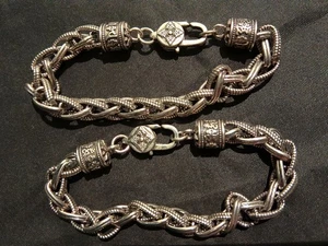 2 pezzi meravigliosi bracciali di preghiera fatti a mano in argento tibetano *Om* RR026 - Foto 1 di 6