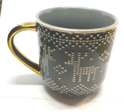 Target THRESHOLD Gris Reno Navidad Suéter Puntada Mango Dorado TAZA DE CAFÉ Foto 1 de 4