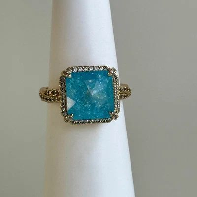 Anillo Bomb Party Talla 8 "Sparkle In The Sun" LC Topacio Azul sobre Dorado Foto 1 de 4