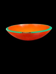 Vintage Peggy Potter Salad Bowl Handcrafted Wooden Art, 12” x 11-3/8” x 3-1/4” - Picture 1 of 9