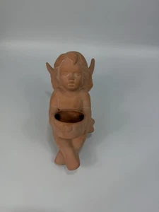 Partylite Keramik Terrakotta Cherub Engel Regal Sitter Kerzenhalter - Bild 1 von 5