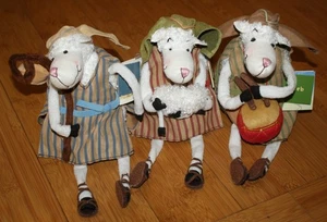 Set 3 Dayspring wirklich wolliges Lamm Krippe Hirte Plüsch Punze Zeb Jake Zeb - Bild 1 von 6