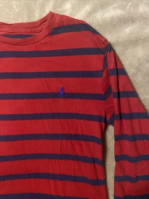 Camisa Polo Ralph Lauren Niños Talla 10-12 Rojo Azul Manga Larga Foto 1 de 3