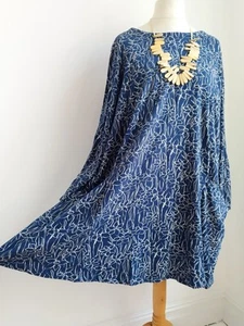 SEASALT Dress Aline Clear Light Blue Daffodil Pockets Jersey Lagenlook UK 22 - Picture 1 of 8