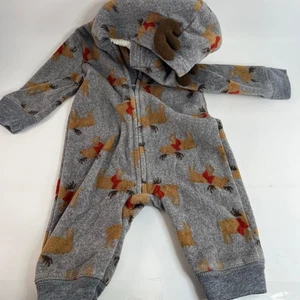 Just One You Carter pagliaccetto in pile renna con cappuccio e corna grigio vestito bambino - Foto 1 di 7