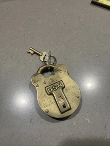 USN W. Bell & Sons Ltd Federal 9 Brass Lock - Picture 1 of 3