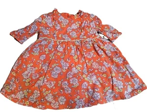 Osh Kosh B'gosh Baby Mädchen rot Blumen gefüttert Kleid; Größe 12 Monate - Bild 1 von 4