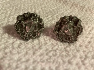 Vintage Sterling Silver Mask Cuff Links  PAT 2920363 - Picture 1 of 2