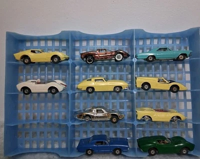 Vintage 1960s  Aurora Cigar Box  Car Lot of 10 Mako Elva Dino Cougar Riviera - Image 1 of 4