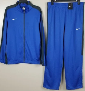 NIKE BASKETBALL TRACK SUIT JACKET +PANTS SET OUTFIT ROYAL BLUE GREY (SIZE LARGE) - Picture 1 of 20