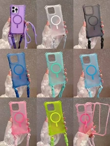 Cubierta con correa mate color translúcido 3 en 1 para iPhone 17 Pro Max 16 15 14 13 12 11 - Imagen 1 de 92