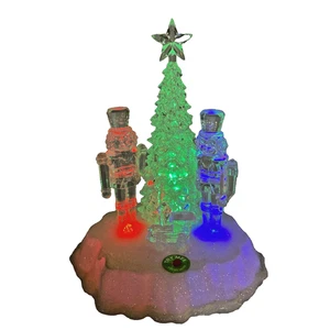 Happy Holiday Weihnachtsbaum Soldaten beleuchtet musikalisch Acryl spielt viele Lieder - Bild 1 von 7
