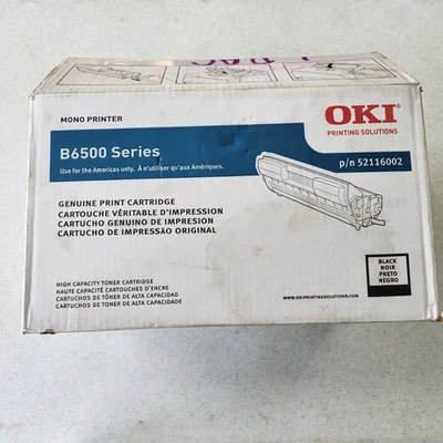 Cartucho de tóner negro de alto rendimiento original Oki serie B6500 52116002 caja abierta Foto 1 de 2