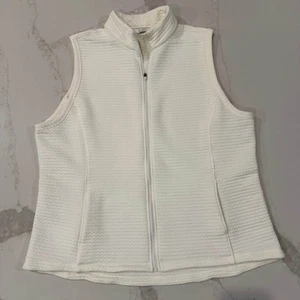 Lady Hagen Textured Full Zip Golf Vest Women's Size XXL White Pockets Outerwear - Picture 1 of 6
