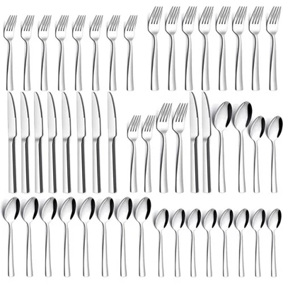 Besteck Set 12 Personen, 60 teilig Edelstahl Besteckset, Essbesteck Set mit M... - Bild 1 von 4